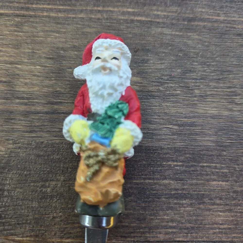 Vintage Santa Cheese & Condiment Fork Set of 4 Christmas Appetizer Picks